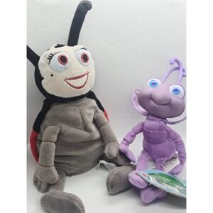 Vtg Disney Store Pixar A Bug’s Life Dot & Francis Beanbag Plush Fun Movie Fan